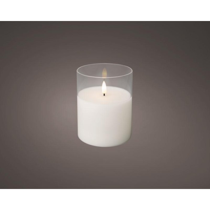 CANDELA WHITE IN VETRO CON LED